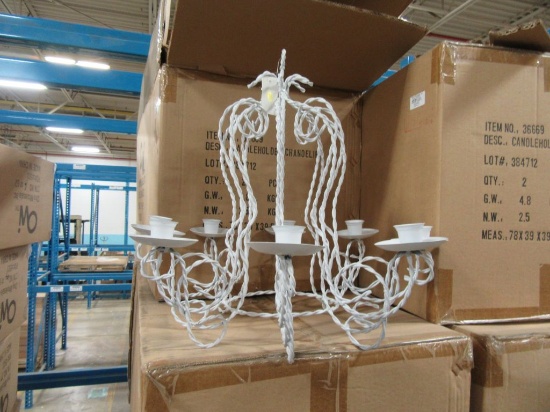 8 CASES OF CANDLE HOLDER CHANDELIER. 2 PIECES PER CASE