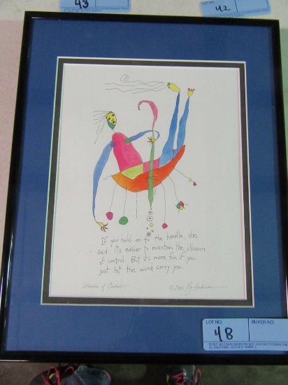 REPRODUCTION PRINT OF A WATERCOLOR AND INK DRAWING BY B. ANDREAS 1995