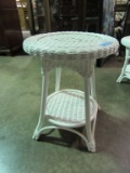 WICKER END TABLE