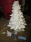 CERAMIC CHRISTMAS TREE WITH EXTRA ORNAMENTS. HAS BROKEN TOP