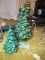 2 GREEN CERAMIC CHRISTMAS TREES