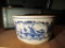 HAND-PAINTED DELFT BLUE PLANTER. CHIP ON BOTTOM