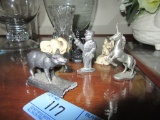 METAL AND PLASTIC FIGURINES. SOME MAY BE PEWTER