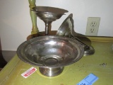 STERLING WEIGHTED BOWL AND FOOTED DISHES. ONE IS BROKEN