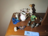 HAND-PAINTED ROYAL FIGURINE, PORCELAIN ANIMAL FIGURINES, BUTTERFLY, AND ETC