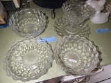FOSTORIA BOWLS, PLATE, AND CANDY DISH