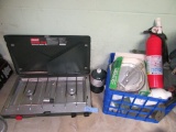 COLEMAN PROPANE STOVE WITH ACCESSORIES