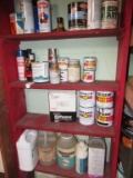 CONTENTS OF SHELVING SPRAY PAINTS AND ETC