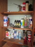 CONTENTS OF SHELVING ELECTRIC CANDLES, SOLVENT, ENGINE BRIGHT, AND ETC