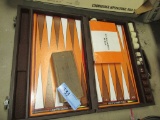 BACKGAMMON GAME AND WOODEN CHECKERS WITH CASE