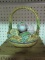 JIM SHORE SPRING HOP EASTER BASKET WITH EGGS FIGURINE. NOT AS LISTED ON BOX