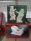 HOME FOR THE HOLIDAYS SNOWMAN SALT AND PEPPER AND SLEIGH VOTIVE HOLDER