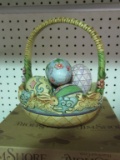 JIM SHORE SPRING HOP EASTER BASKET WITH EGGS FIGURINE. NOT AS LISTED ON BOX