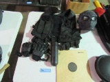 PAINT BALL ACCESSORIES INCLUDING MASK, VEST, GLOVES, TARGETS, ETC