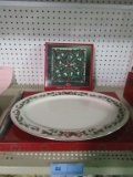 HOME FOR THE HOLIDAYS PLATTER AND HOLLY TRIVET