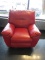 RED FAUX LEATHER ROCKER RECLINER