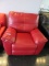 RED FAUX LEATHER ROCKER RECLINER