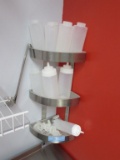 HANGING CORNER SHELF AND PLASTIC CONTAINERS