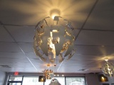 (3) SILVER ON SILVER HANGING LIGHTS