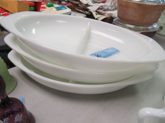 3 PYREX DIVIDED DISHES