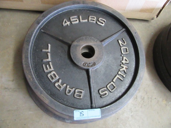 (4) 45 LB STEEL FREE WEIGHTS