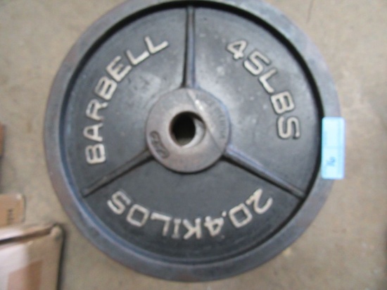 (4) 45 LB STEEL FREE WEIGHTS