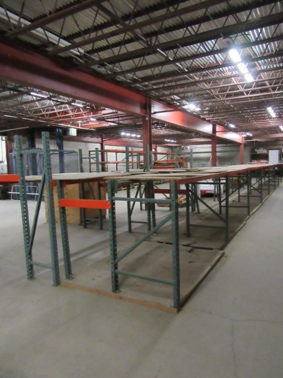 16 SECTIONS OF PALLET RACKING INCLUDING (17) 4 FOOT TALL BY 60 INCH UPRIGHT