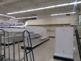 3 ROWS OF LOZIER SHELVING WITH 2 END CAPS