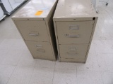 2 TWO DRAWER FILES. ONE IS LOCKED