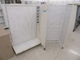 1 ROLLABOUT SHELF UNIT WITH NO SHELVES AND ROLLABOUT DISPLAY