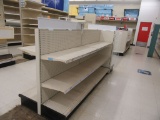 2 SECTIONS OF LOZIER SHELVING. 1 ROW OF 4 FOOT 6 INCH LOZIER SHELVING