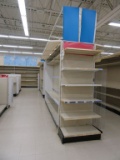 3 ROWS OF LOZIER SHELVING WITH 6 END CAPS. SIGNS NOT INCLUDED.