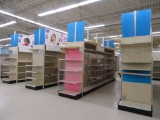 4 SECTIONS OF LOZIER SHELVING WITH 8 END CAPS
