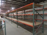 9 SECTIONS OF PALLET RACKING INCLUDING (10) 90 INCH BY 48 INCH DEEP UPRIGHT