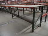 4 SECTIONS OF PALLET RACKING INCLUDING (5) 4 FOOT BY 5 FOOT DEEP UPRIGHTS,