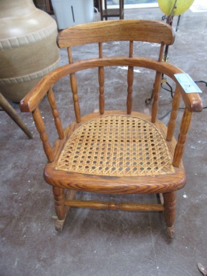 CHILD'S CANE SEAT ROCKER