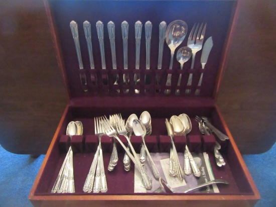 STERLING STATE HOUSE PATTERN INAUGURAL SILVERWARE SET. SERVICE FOR 8