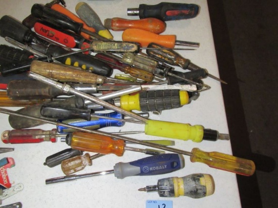 ASSORTMENT OF SCREWDRIVERS AND ETC