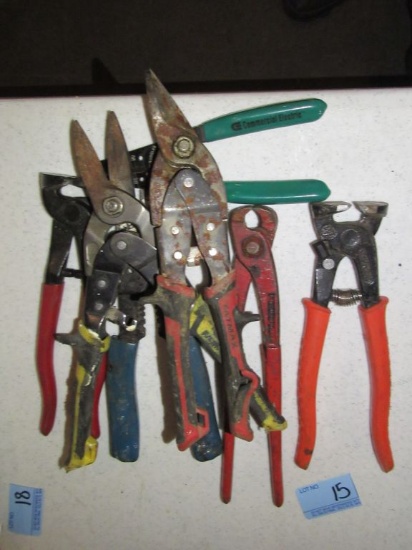 WIRE CUTTERS. WIRE STRIPPERS. TIN SNIPS AND ETC