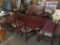 MAHOGANY TABLE WITH 2 EXTRA LEAVES AND 6 CHAIRS