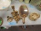 BRASS CANDLESTICKS, WALL SCONCE, AND ETC