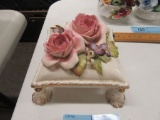PORCELAIN CANDY DISH WITH ROSE TOP