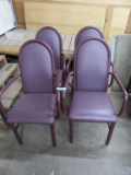 4 METAL AND VINYL ARM CHAIRS