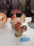 CERAMIC ROOSTERS. NO NAME