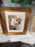 FLORAL PRINT WITH FRAME AND COUNTRY PRINT WITH FRAME