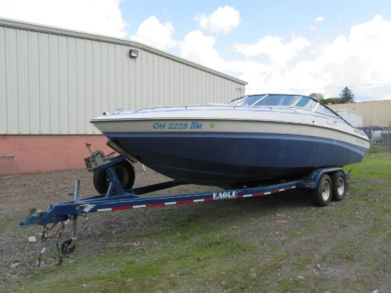 CHRIS CRAFT LIMITED 245 BOAT WITH EAGLE TRAILER. VIN# CCVFA105A888.  612 HO