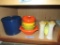 TUPPERWARE STORAGE CONTAINERS, SALT AND PEPPER SHAKERS