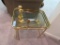 BRASS AND GLASS TOP END TABLE