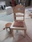 PAINTED WOOD CHAIR AND MILKING STOOL