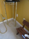 TALL BRASS AND GLASS TOP TABLE